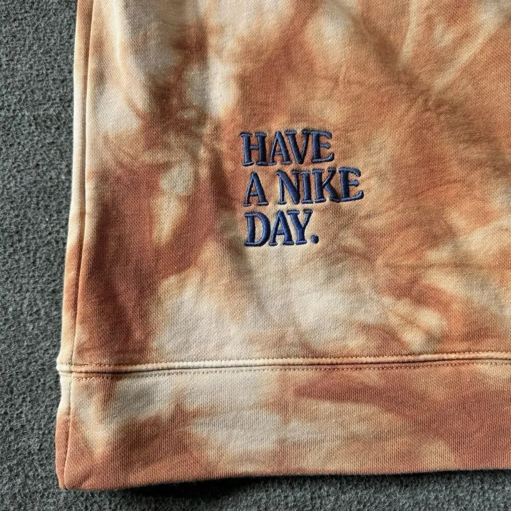 Nike From Beaverton with Love Orange Tye Dye Crew Neck Sweatshirt Sz XL Daisy